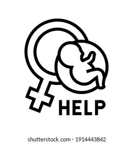 help and consultation fertilization line icon vector. help and consultation fertilization sign. isolated contour symbol black illustration