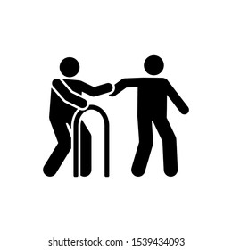Help cooperation people icon. Simple glyph pictogram vector of volunteer icons for ui and ux, website or mobile application