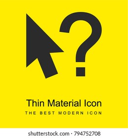 Help Cursor bright yellow material minimal icon or logo design