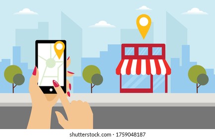 Help customers find local business concept illustration