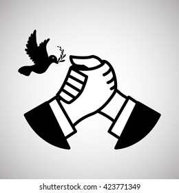 Help design. hand icon. flat illustration