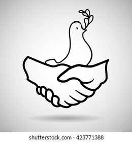 Help design. hand icon. flat illustration
