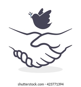 Help design. hand icon. flat illustration