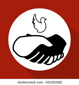 Help design. hand icon. flat illustration