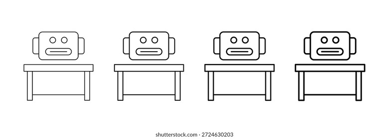 Help Desk Bot Icons Vector Set En Diferentes Estilos De Línea De Trazo