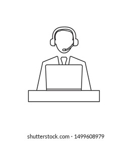 help desk, call center concept icon- vector illustration