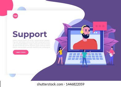 Help desk, Call center consultants  avatar. Customer Care concept. Live chat operator. Online customer support service assistant. Vector illustration