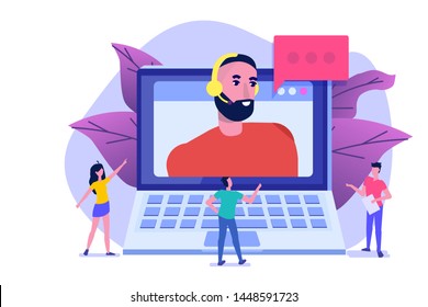 Help desk, Call center consultants  avatar. Customer Care concept. Live chat operator. Online customer support service assistant. Vector illustration