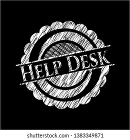 Help Desk chalk emblem. Vector Illustration. Detailed.