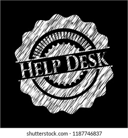 Help Desk chalkboard emblem on black board