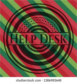 Help Desk christmas badge. Vector Illustration. Detailed.