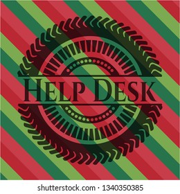 Help Desk christmas emblem background.