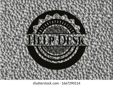 Help Desk dark emblem with grey bubbles background. Vector Illustration. Detailed.