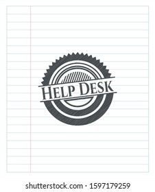 Help Desk drawn with pencil strokes. Vector Illustration. Detailed.
