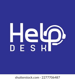  Help desk flat logo. Customer support help desk icon