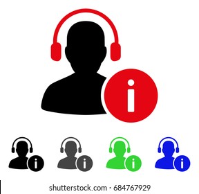 Help Desk flat vector icon. Colored help desk gray, black, blue, green pictogram variants. Flat icon style for application design.