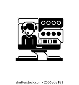 Help Desk Glyph Icon. linear style sign for mobile concept and web design. Outline vector icon.
