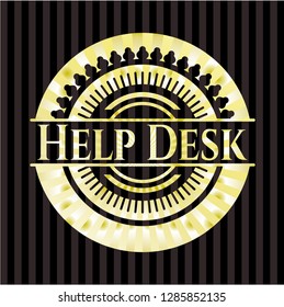 Help Desk golden badge or emblem