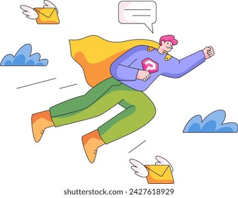 Help Desk Hero Customer Service Illustration