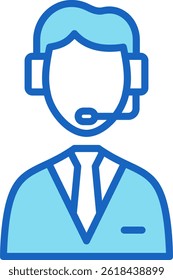 Help Desk Icon Blue Vector Illustration