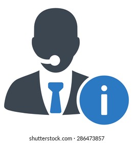 Help desk icon from Business Bicolor Set. Vector style: bicolor flat symbol, smooth blue colors, rounded angles, white background.