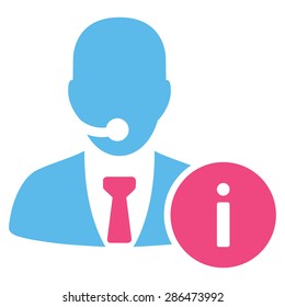 Help desk icon from Business Bicolor Set. Vector style: bicolor flat symbol, pink and blue colors, rounded angles, white background.