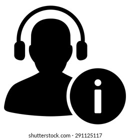 Help Desk icon from Commerce Set. Vector style: flat symbol, black color, rounded angles, white background.