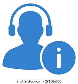 Help Desk icon from Commerce Set. Vector style: flat symbol, cobalt color, rounded angles, white background.