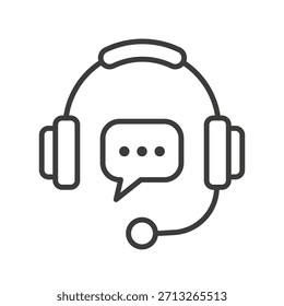 Icono de la mesa de ayuda, línea directa de consulta de Clientes, asistencia del centro de llamadas, símbolo de línea, Ilustración vectorial