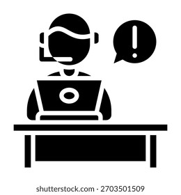 Help Desk Icon Glyph Style Vector Illustration