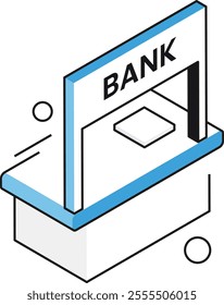 A help desk icon in isometric view, ideal for visualizing customer service in the banking and financial sectors.