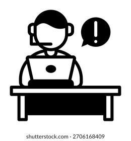 Ícone do Help Desk Ilustração de vetor de estilo misto