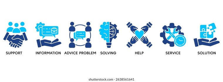 Help desk icon set vector illustration concept relate to support, information, advice, problem solving, help, service and solutions
