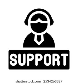 help desk icon with style glyph