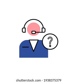 ilustración vectorial de icono de la mesa de ayuda. estilo de icono de color moderno. aislado en fondo blanco