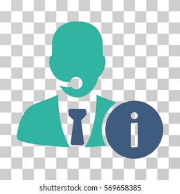 Help Desk icon. Vector illustration style is flat iconic bicolor symbol, cobalt and cyan colors, transparent background. Designed for web and software interfaces.