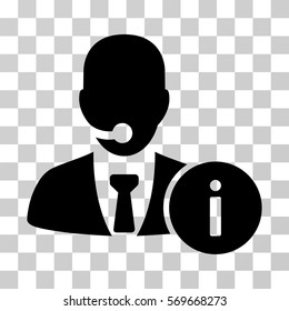 Help Desk icon. Vector illustration style is flat iconic symbol, black color, transparent background. Designed for web and software interfaces.
