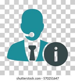 Help Desk icon. Vector illustration style is flat iconic bicolor symbol, soft blue colors, transparent background. Designed for web and software interfaces.