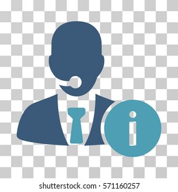Help Desk icon. Vector illustration style is flat iconic bicolor symbol, cyan and blue colors, transparent background. Designed for web and software interfaces.