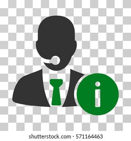 Help Desk icon. Vector illustration style is flat iconic bicolor symbol, green and gray colors, transparent background. Designed for web and software interfaces.