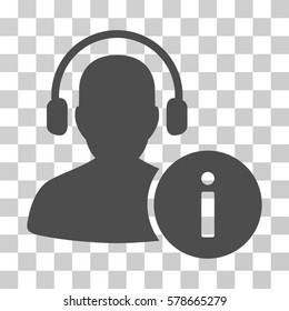 Help Desk icon. Vector illustration style is flat iconic symbol, gray color, transparent background. Designed for web and software interfaces.