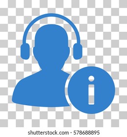 Help Desk icon. Vector illustration style is flat iconic symbol, cobalt color, transparent background. Designed for web and software interfaces.