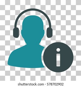 Help Desk icon. Vector illustration style is flat iconic bicolor symbol, soft blue colors, transparent background. Designed for web and software interfaces.