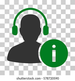 Help Desk icon. Vector illustration style is flat iconic bicolor symbol, green and gray colors, transparent background. Designed for web and software interfaces.