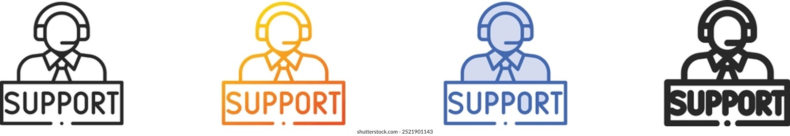 help desk icon.Thin Linear, Gradient, Blue Stroke and bold Style Design Isolated On White Background