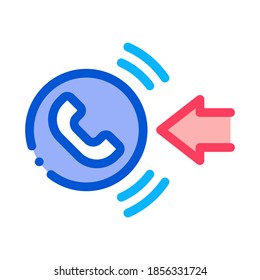 vector de icono de llamada entrante de la mesa de ayuda. señal de llamada entrante de la mesa de ayuda. ilustración de símbolo de contorno aislado