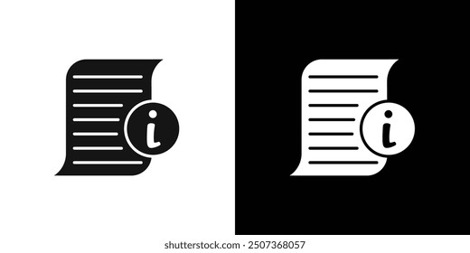 Conjunto de símbolos de línea plana de icono de página de información de mesa de ayuda.