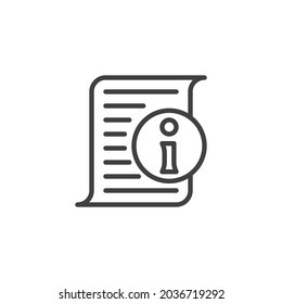 Help desk info page line icon. linear style sign for mobile concept and web design. Information list outline vector icon. Symbol, logo illustration. Vector graphics