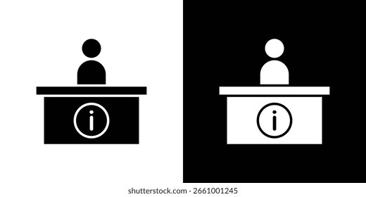 Ícone de informações do suporte técnico. pacote de ícones de linha em preto e branco.