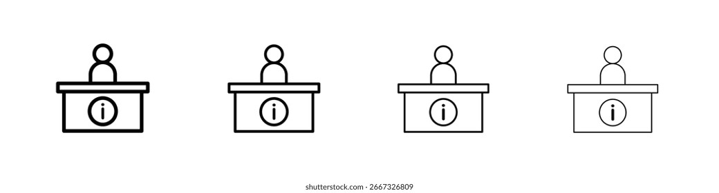 Ícone de informações do suporte técnico coleção de sinais de ilustração. símbolo ou logotipo de vetor.